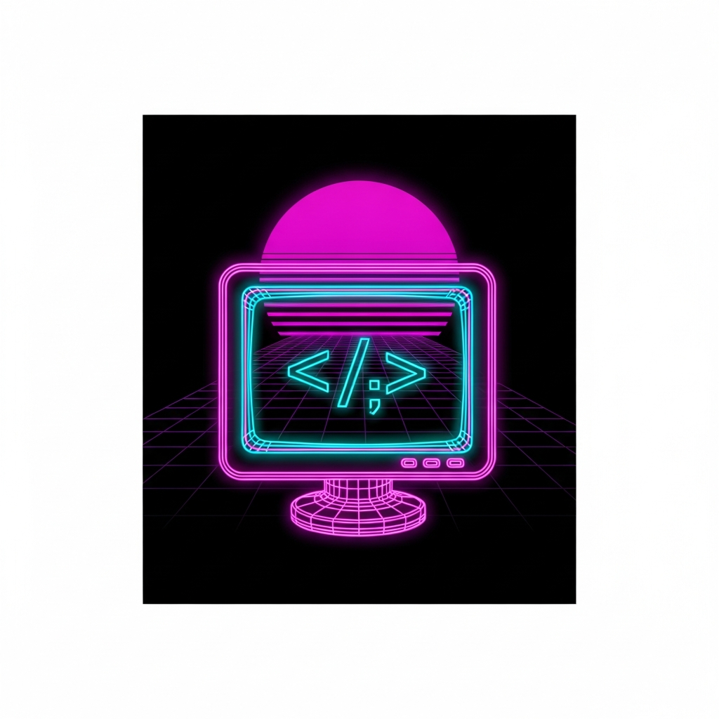 Synthwave Syntax: Retro Coder Tee design 1772879524 retro future coding aesthetic