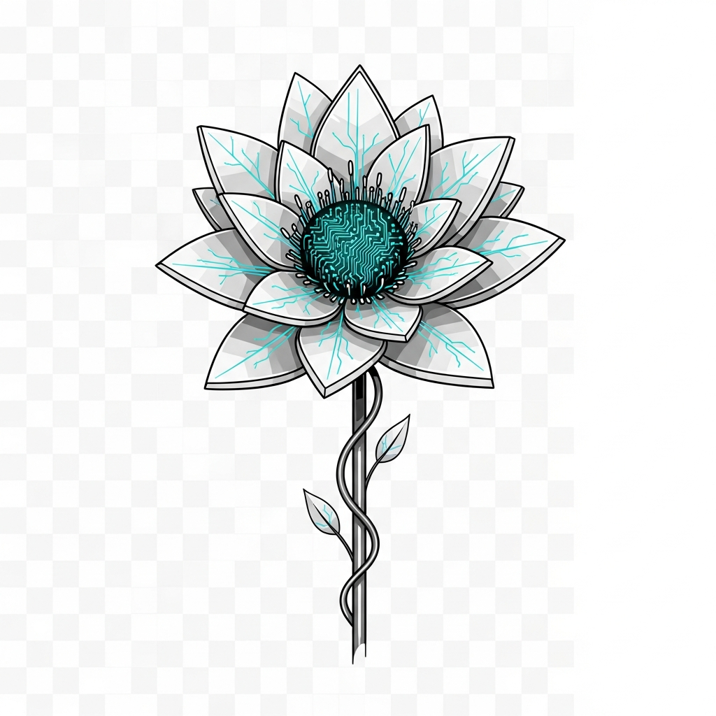 Cybernetic Bloom Tee design 1775080818 futuristic cyber organic art